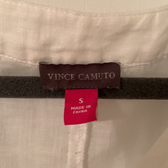 Vince Camuto linen short-sleeve tie top - Picture 2 of 5